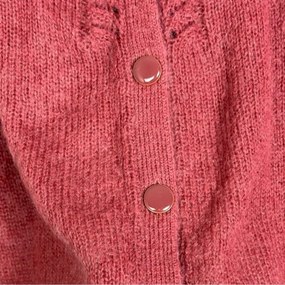 Sezane Tonio Mohair Merino Wool Sweater Cardigan Knit Berry Size Small French S - Picture 7 of 14